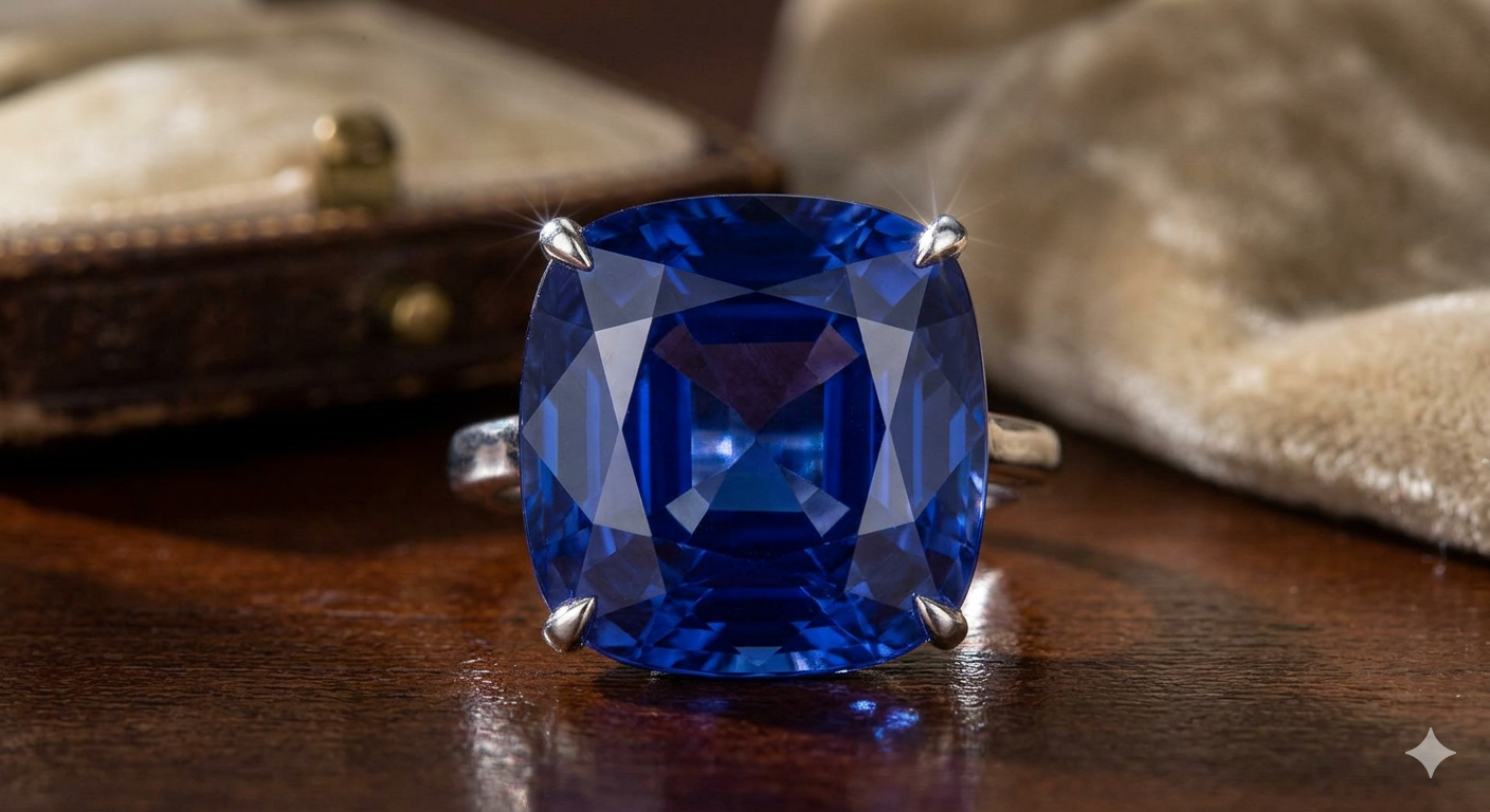 Kashmir Sapphire — 12.4 Carat Royal Velvet