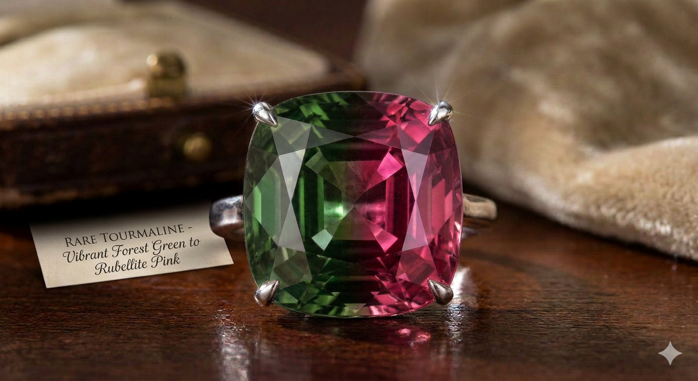 Bi-Color Tourmaline — 15.8 Carat Forest Bi-Color from Brazil